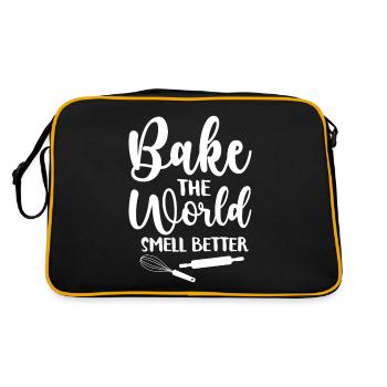 Baker Bakery Bakery Baking Gift - Retro Bag - black/gold - Back