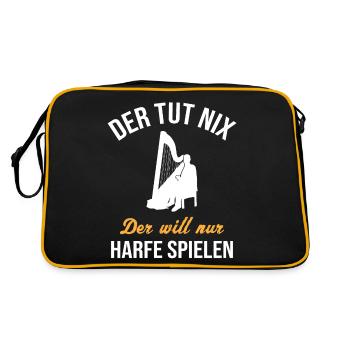 Harmless harp sound inspires musicians - Retro Bag - black/gold - Back