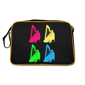 Coloré harpe sons variété cadeau - Sac Retro - noir/or - Dos