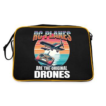 Modellflugzeug - Retro Tasche - Schwarz/Gold - Hinten