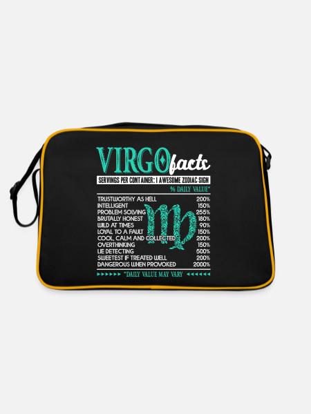 Virgo Facts I Awesome Zodiac Sign - Retro Bag - black/gold - Back
