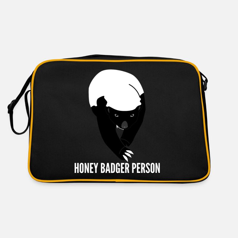 Honey Badgers Grumpy Honey Badger - Retro Tasche - Schwarz/Gold