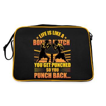 La vie est comme un match de boxe, vous recevez des coups de poing, alors vous - Sac Retro - noir/or - Dos