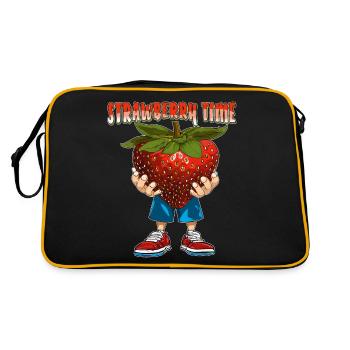 ERDBEERE STRAWBERRY TIME - Sac Retro - noir/or - Dos