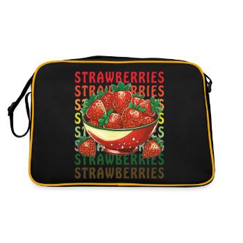 STRAWBERRIES - Retro Bag - black/gold - Back