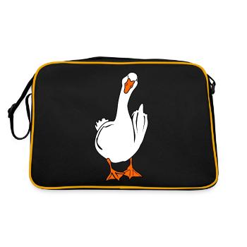 Grumpy Goose Middle Finger Geese - Retro Tasche - Schwarz/Gold - Hinten