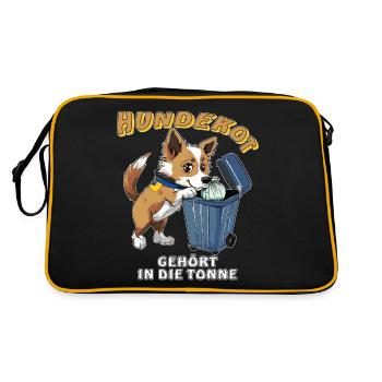 DOG EXCREMENT BELONGS IN THE GARBAGE CAN - Retro Bag - black/gold - Back