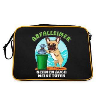 DOG TRASH CANS ALSO TAKE MY BAGS - Retro Bag - black/gold - Back