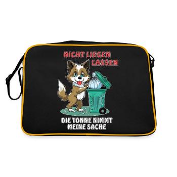 DON'T LEAVE YOUR DOG IN THE GARBAGE CAN - Retro Bag - black/gold - Back