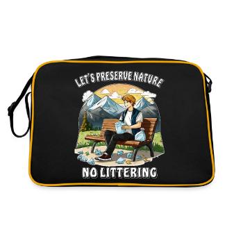 PRÉSERVEZ LA NATURE, PAS DE DÉCHETS - Sac Retro - noir/or - Dos