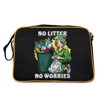 POUBELLES PAS DE DÉTRITUS, PAS DE SOUCIS - Sac Retro - noir/or - Dos