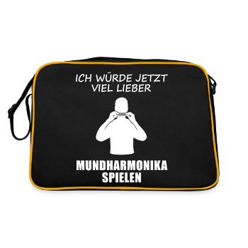 Longing Harmonica Player Chemise - Sac Retro - noir/or - Dos
