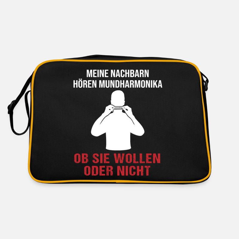 Musik Nachbarn Humorvolles Statement Retro Tasche