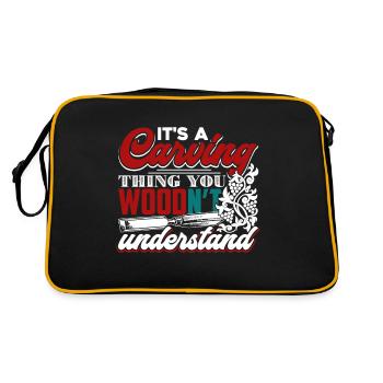 Wood Carving It's A Wood Carving Thing - Retro Bag - black/gold - Back
