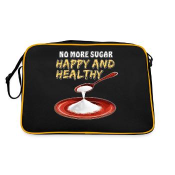NO MORE SUGAR - HAPPY AND HEALTHY - Retro Bag - black/gold - Back
