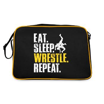 Wrestling Wrestler Fight Wrestling Ringer Gift - Retro Bag - black/gold - Back