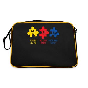 Journée de sensibilisation à l’autisme Cadeau autiste - Sac Retro - noir/or - Dos