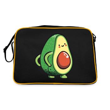 Avocado Guacamole Vegan Geschenk - Retro Tasche - Schwarz/Gold - Hinten