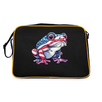 Grenouille drapeau américain 4 de juillet jour grenouille cadeaux - Sac Retro - noir/or - Dos