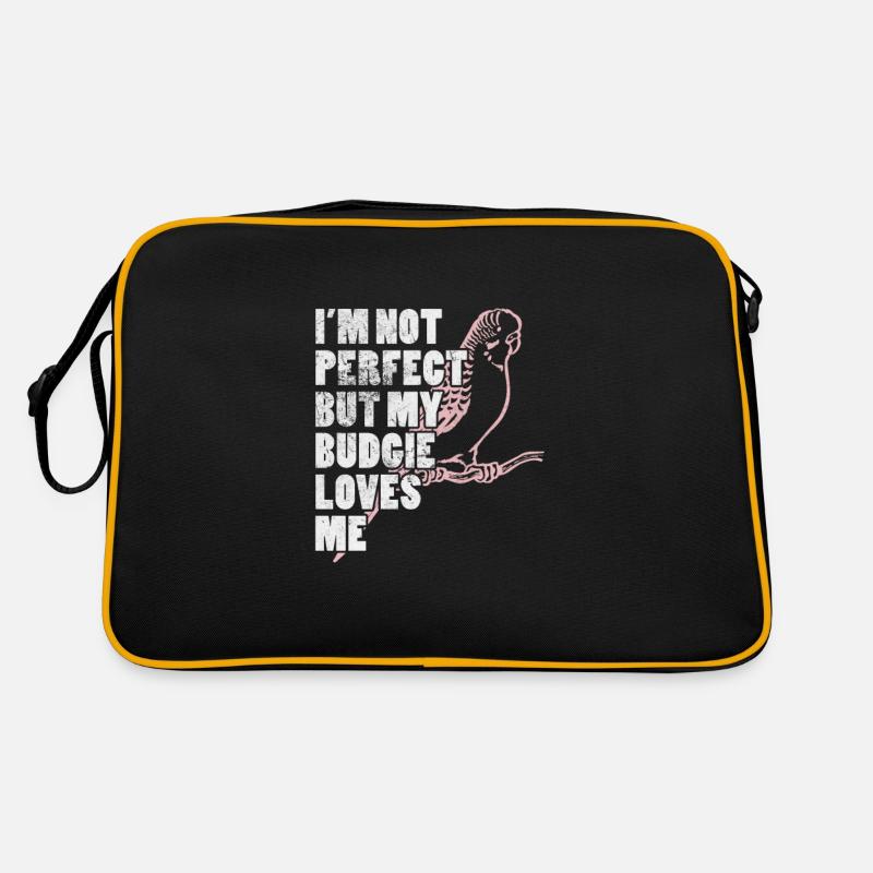 Wellensittich - Retro Tasche - Schwarz/Gold