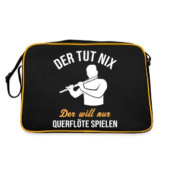 Harmless flute player joke - Retro Bag - black/gold - Back