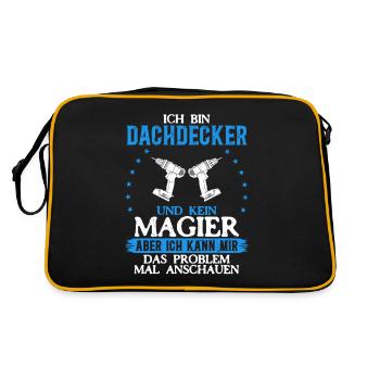 I'm a roofer and not a magician More than magic - Retro Bag - black/gold - Back