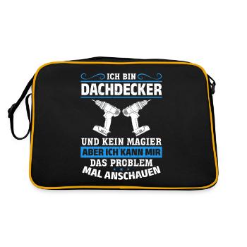 I'm a roofer and not a magician More than magic - Retro Bag - black/gold - Back
