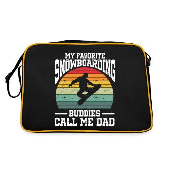 Snowboarding Art Hommes Snowboard Cooler Snowboarder - Sac Retro - noir/or - Dos