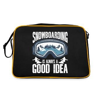 Snowboarding Art Hommes Snowboard Cooler Snowboarder - Sac Retro - noir/or - Dos