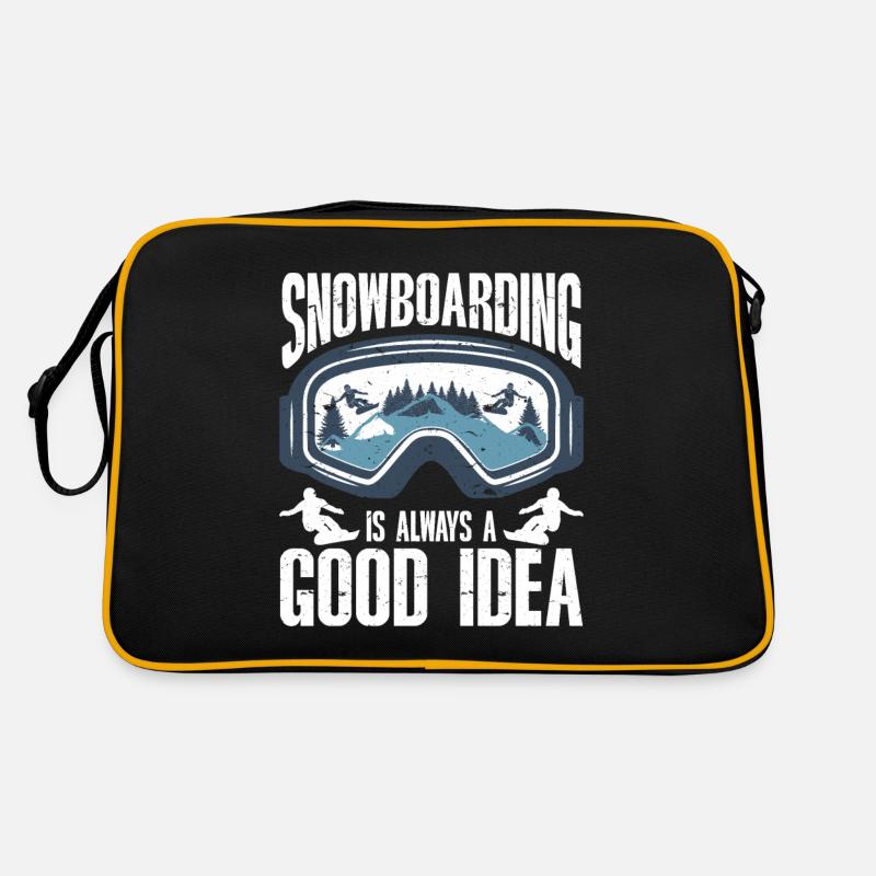 Snowboarding Art Men Snowboard Cooler Snowboarder Retro Tasche