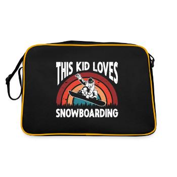 Snowboarding Art Hommes Snowboard Cooler Snowboarder - Sac Retro - noir/or - Dos