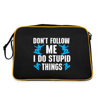 Snowboarding Art Hommes Snowboard Cooler Snowboarder - Sac Retro - noir/or - Dos