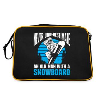 Snowboarding Art Hommes Snowboard Cooler Snowboarder - Sac Retro - noir/or - Dos