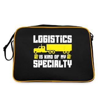 Logistiker Logistik - Retro Tasche - Schwarz/Gold - Hinten