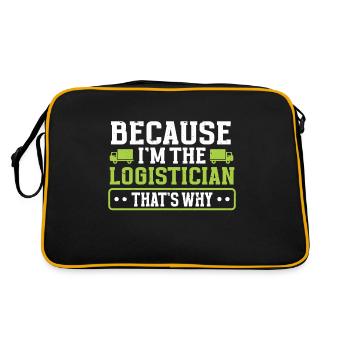 Logistiker Logistik - Retro Tasche - Schwarz/Gold - Hinten