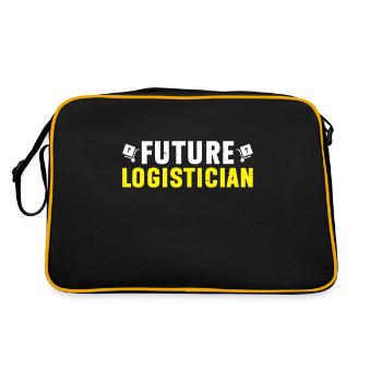 Logistiker Logistik - Retro Tasche - Schwarz/Gold - Hinten
