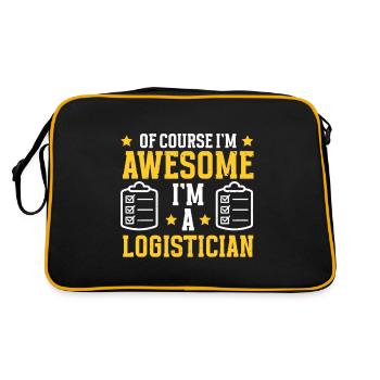 Logistiker Logistik - Retro Tasche - Schwarz/Gold - Hinten