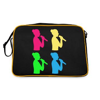 Chœur coloré variété chant - cadeau - Sac Retro - noir/or - Dos