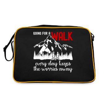 Hiking Walk Walking Outdoor Hike - Retro Bag - black/gold - Back