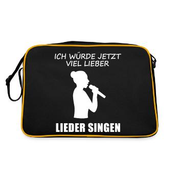 Je préfère chanter de la musique maintenant - Sac Retro - noir/or - Dos