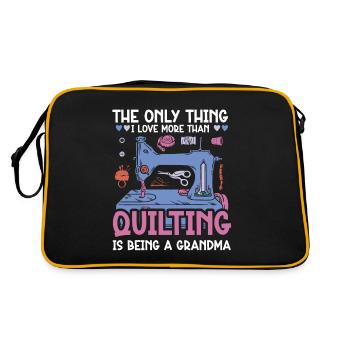 Quilter Sewing Knitting Quilting - Retro Bag - black/gold - Back
