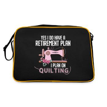 Quilter Sewing Knitting Quilting - Retro Bag - black/gold - Back