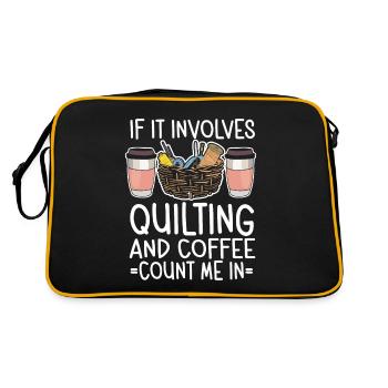 Quilter Sewing Knitting Quilting - Retro Bag - black/gold - Back
