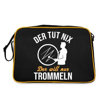 Harmless Drummer Drums Humor - Retro Bag - black/gold - Back