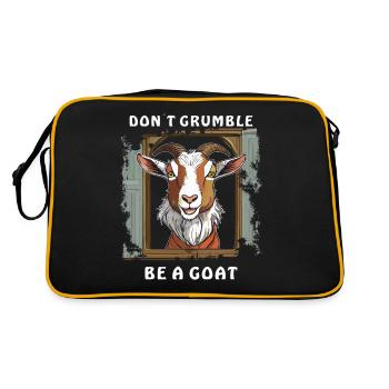 ZIEGE DON´T GRUMBLE BE A GOAT - Retro Bag - black/gold - Back