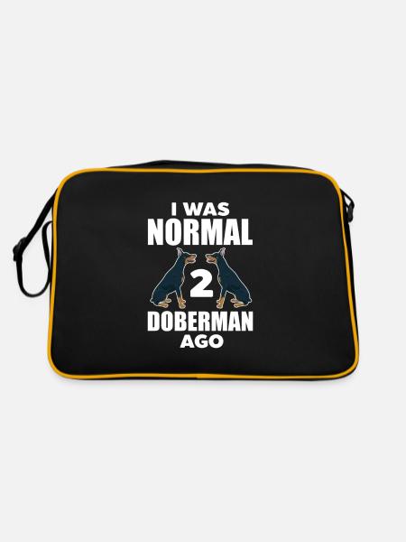 Doberman chien chiens cadeau pour animaux de compagnie - Sac Retro - noir/or - Dos