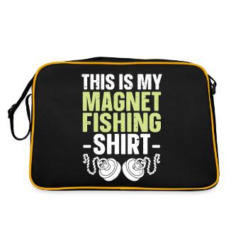 Magnetfischen - Retro Tasche - Schwarz/Gold - Hinten
