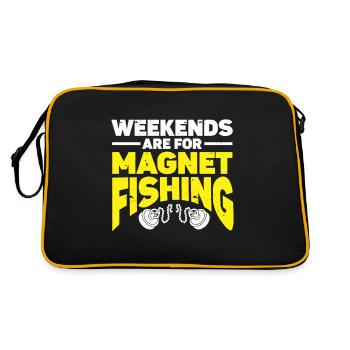 Magnetfischen - Retro Tasche - Schwarz/Gold - Hinten