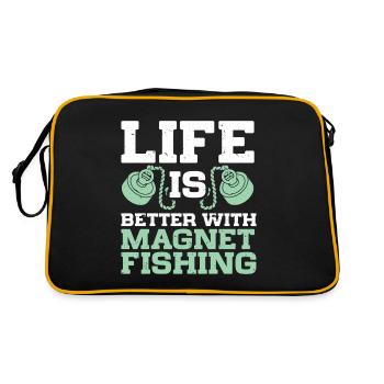 Magnetfischen - Retro Tasche - Schwarz/Gold - Hinten