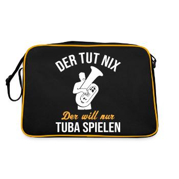 Harmless Tuba Player Music Fan Gift - Retro Bag - black/gold - Back